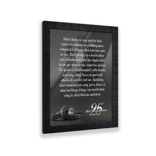 Silver Anniversary Frame 13x16 in – Holds 11x14 Print