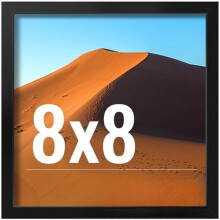 8x8 Picture Frame - Black Square Frame with HD Plexiglas, Display for Vertical or Horizontal, Classic Collection
