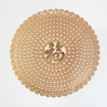 Round Placemats, 4 Pack Decorative Placemats PVC Placemats Hollow Table Place Mats Heat Resistant Non-slip Dining Placemats