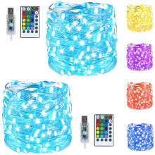 66Ft USB Fairy String Lights, 200 LED, 16 Color Changing, 8 Modes with Remote Control, Multi-Color Twinkle Lights for Home, Party, Wedding, Party
