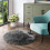 Dark Grey Round Faux Fur Rug 3 ft 1