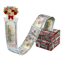 Tirelire Saint-Valentin – Coffret cadeau noir et rose avec carte de vœux, compatible avec les rouleaux de billets surprise à faire soi-même