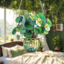 Flaschengrüne Wasserlilie, 2D-Acryl-Wandbild, elegante Dekoration für Wohnzimmer, Schlafzimmer oder Büro