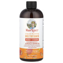 MaryRuth's, Vloeibare Ochtend Multivitamin + Haargroei, Peach Mango, 15.22 fl oz (450 ml)