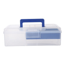 Organizator de depozitare din plastic transparent Homoyoyo cu separatoare pentru cusut manual și rechizite de artă