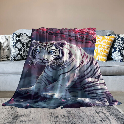 Μαλακή, άνετη κουβέρτα για καναπέ, Bengal Tiger White Tiger, 1