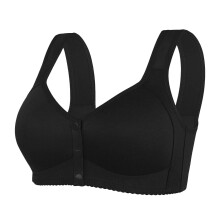 Soutien-gorge pour femme, fermeture avant, grande taille, sans armatures, maintien optimal, confortable, doux et pratique, noir B36