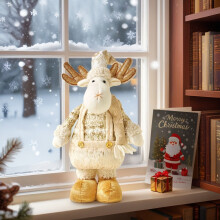 Festive Reindeer Cloth Figurine Desktop Ornament