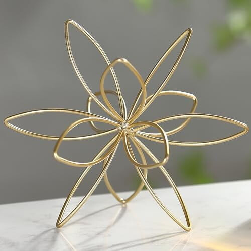 Esfera decorativa de metal dourado de 8 polegadas 1