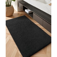 Non-Slip Bathroom Runner Rug 24 x 43 in Black