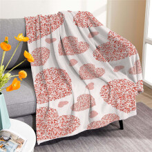 Valentine's Day Heart Throw Blanket – Ultra Soft Pink Flannel, Lightweight & Warm, Compatible with Cozy Living