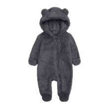 Fashion Unisex Baby Clothes Newborn Boys Girls Plush Cute Bear Ears Winter Thick Warm Jumpsuit Romper, Sizes 3-6 Months