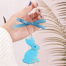 Sea Glass Pendant Ornament, 3.15in Blue Glass Hanging Decoration for Window, Home Decor, Thoughtful Gift for Birthdays, Holidays, Housewarming