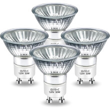 Ampoule halogène GU10 50 W 120 V compatible avec chauffe-bougie, brûleur de cire parfumée et diffuseur de parfum – Intensité variable, blanc