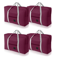 4er-Pack faltbare Reisetaschen, große faltbare Reisetaschen, wasserdicht, leicht, Handgepäck für Sport, Fitnessstudio, Wochenendausflüge,