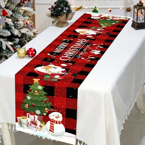 Honmine Christmas Tablecloth, Festive Star Pattern, 72.74 in