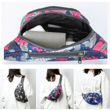 Dames en heren crossbody heuptas met verstelbare riem en meerdere ritsen, lichtgewicht telefoontasje voor buiten, blauw