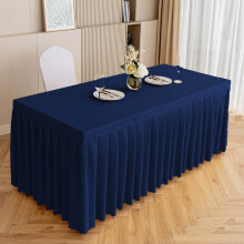 Jupe de table rectangulaire unie en polyester, 120 x 407,5 cm