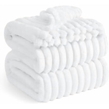 GentleSoft Queen Blanket for Couch - Cozy Soft Blankets for Women, Cute Small Fleece Throws for Girls, White, 90x90 Inches