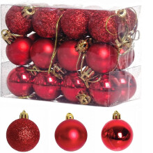 3cm/1.18" Christmas Ball Ornaments Shatterproof Clear Large Plastic Hanging Ball Decorative Baubles Set with Stuffed Delicate Decorations
