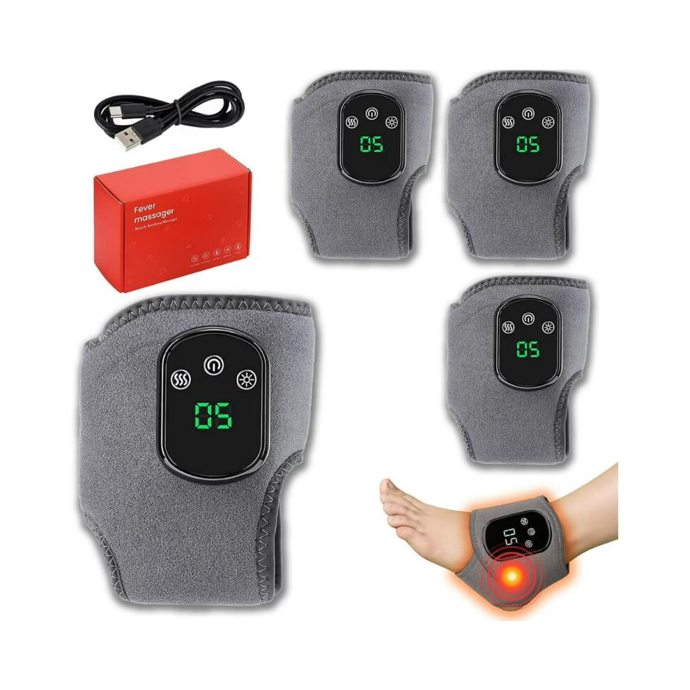 Grey Upgraded Foot Massager With 3 Vibration Modes, 5 Heat Levels, Triple Method Â Compatible With Neuropathy Relief (, 4Pcs)