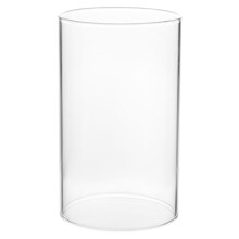 Zylindrischer Glas-Kerzenschirmhalter mit offenem Kaminrohr