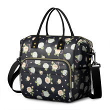 Isolierte, auslaufsichere Lunchtasche mit Blumenmuster für Damen – für Arbeit, Strand, Reisen, Picknick, Camping