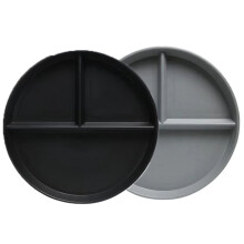 Lot de 2 assiettes compartimentées de 23 cm (9 pouces) pour adultes, assiettes rondes bariatriques, compatibles lave-vaisselle.