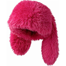 Cute long rabbit ear plush hat, fluffy and warm, suitable for both indoor and outdoor wear.