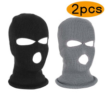 Máscara facial completa de 3 agujeros, pasamontañas, gorro, máscara facial para mujeres y hombres, estilo SAS, tejido de punto, resistente al