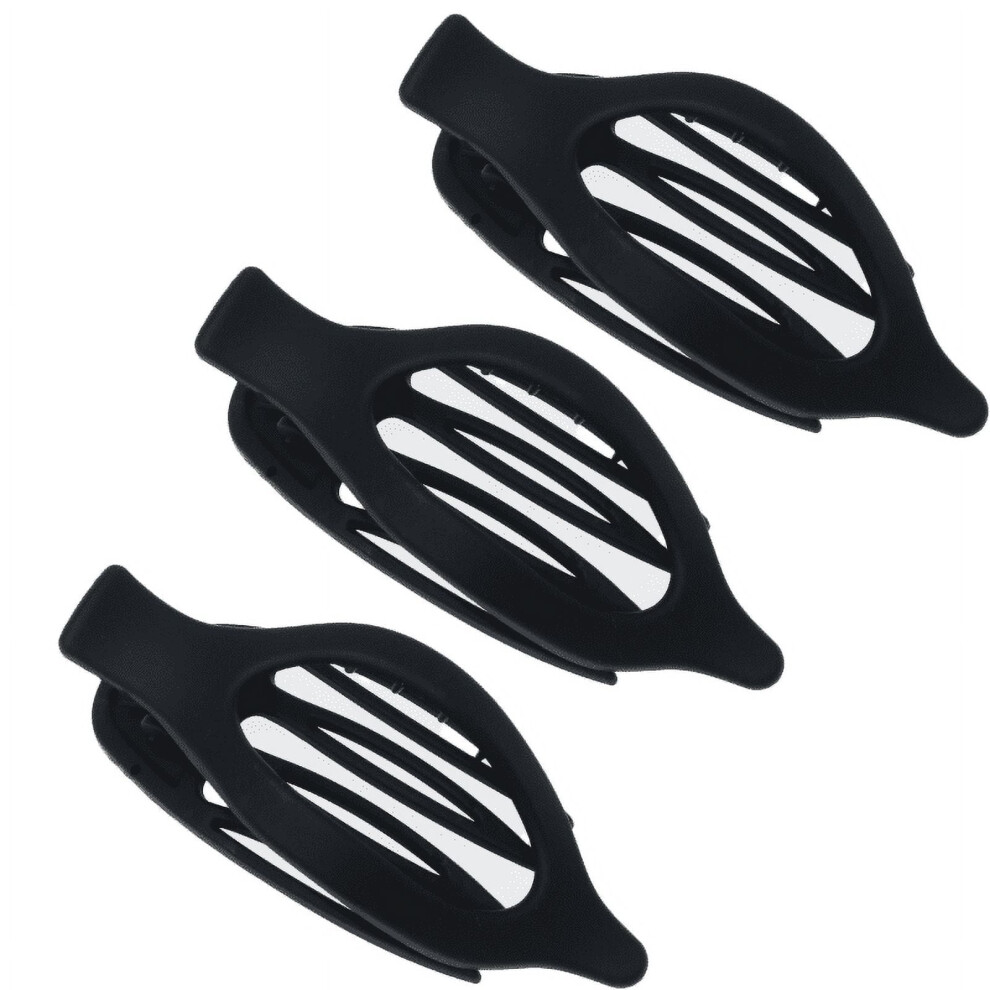 3 Pcs Hair Clips for Women,Comfortable Wear Bows for Hair,Stylish Bow Non-Slip Grip Big Bows for Girls,Black