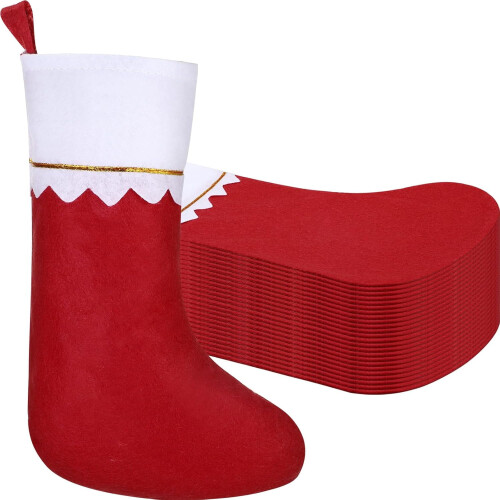 10 Pack Felt Christmas Stockings 38 cm