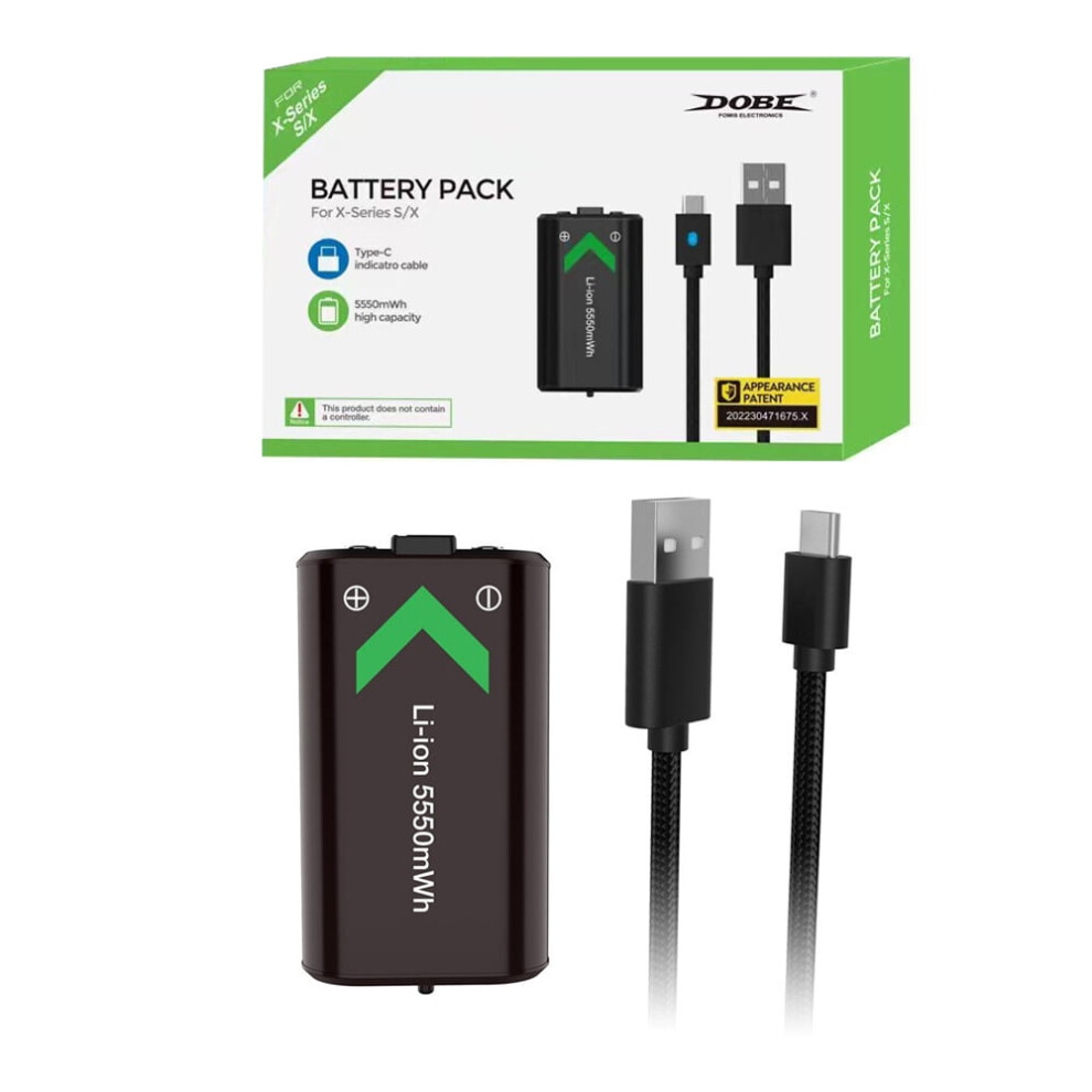 Xbox Series S/X Controller Battery Pack Â 1200Mah Rechargeable, Led Indicator, 3M Braided Usb-C Cable, Fast Charging, Compatible With Xbox Series 9170372086078