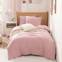 Twin XL comforter set soft pink 5-piece