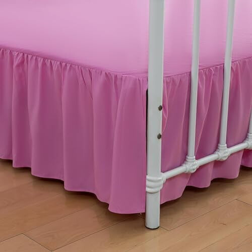 White Queen Bed Skirt with Split Corners and 14 Inch Drop