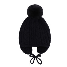 Kindermütze, einfarbig, gedreht, warm, gestrickt, für Babys, Herbst/Winter, mit Ohrenschutz, Wollmütze für Kinder, niedlich, leicht