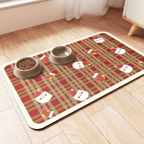 Tapete para ração de animais de estimação com base impermeável, 61 x 41 cm (24 x 16 polegadas)