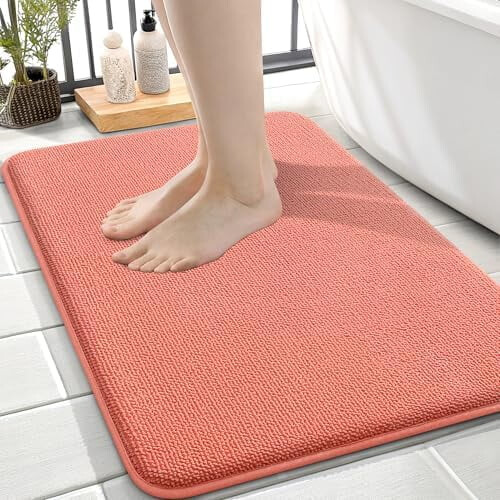 Tapete de Banho de Espuma Viscoelástica 60x40cm Macio, Absorvente e de Secagem Rápida