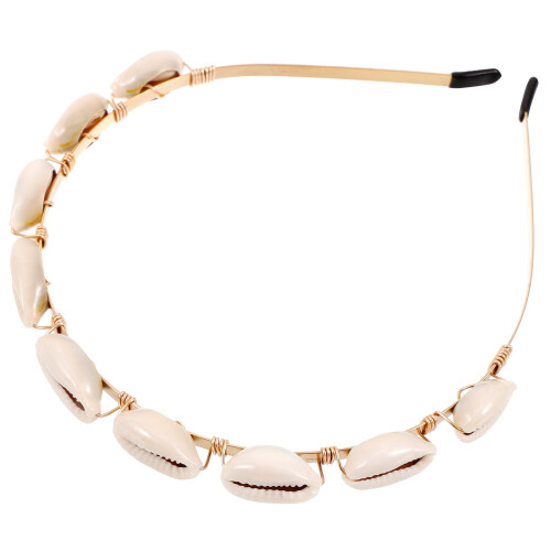 Bandeau de mariage en forme de coquillage doré (1 pièce)