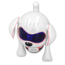 Jouet interactif en forme de chien robot rose avec musique, lumière et danse - 23x18x10cm