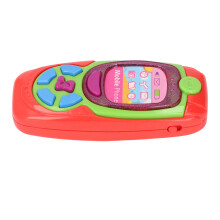 Cartoon-Telefon-Spielzeug 15,5 x 6,5 cm rot, 2x AA-Batterien