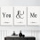 Conjunto de 3 telas decorativas em preto e branco "Você e Eu" 3