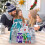 Kerstcadeautasjes met trekkoord, diverse maten, set 6