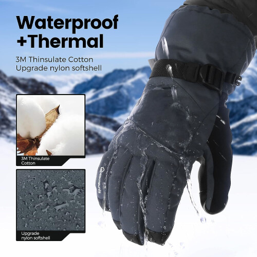 Guanti da sci WARMOUNTS, 3M Thinsulate, impermeabili, 2