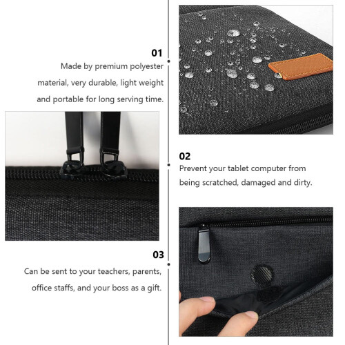 Bolsa para notebook OUNONA de 20 polegadas, poliéster, cinza escuro 2