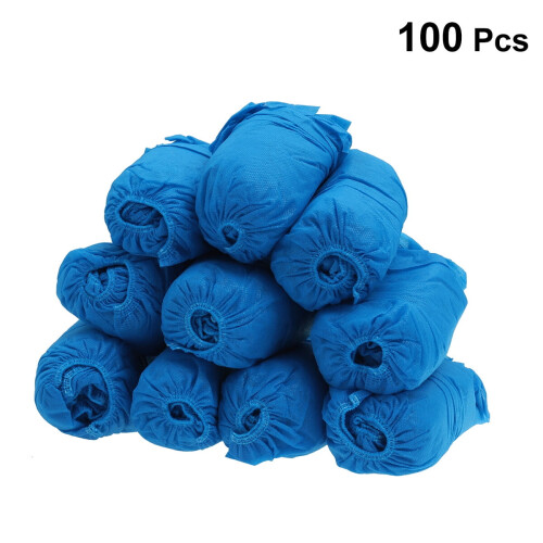 Shoe Covers Waterproof Non-Woven 100pcs Blue 1