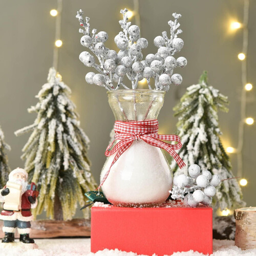 Glitzerbeerstängel, 20 cm, 16er-Packung 1