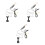 3Pièces Indicateur Morsure Métal Noir Compatible 4