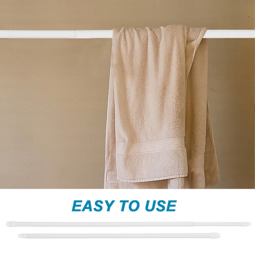 Barre de douche extensible à tension blanche 39,8 cm 2