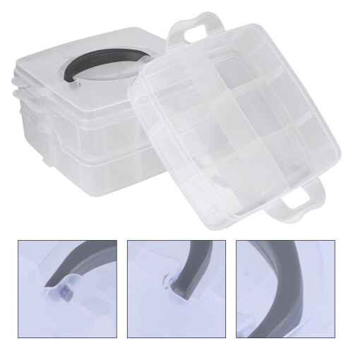 Layer18compartment plastic adjustable storage box storage box (transparent white) 2